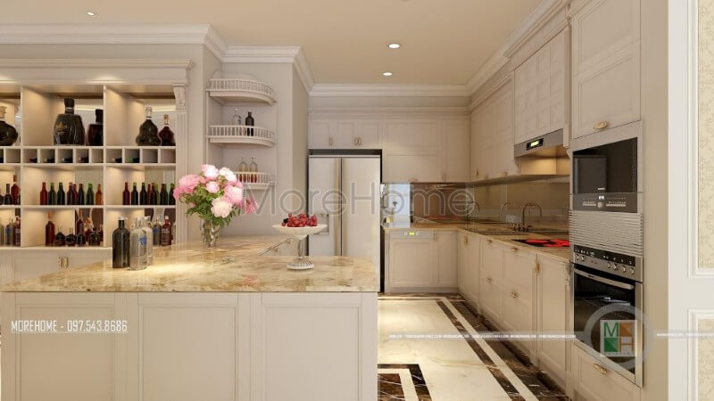 Lựa chọn tủ bếp đẹp và tiện nghi không chỉ tạo nên một không gian sang trọng mà còn gợi nêm cảm hứng nẫu ăn cho những người nội trợ trong việc mang đến những bữa ăn ngon Tủ bếp màu trắng và màu nâu đẹp